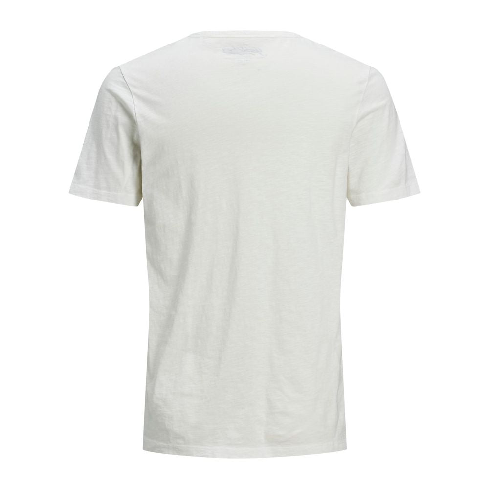 Jack Jones Cream Flamed Cotton T-Shirt IT44 | S