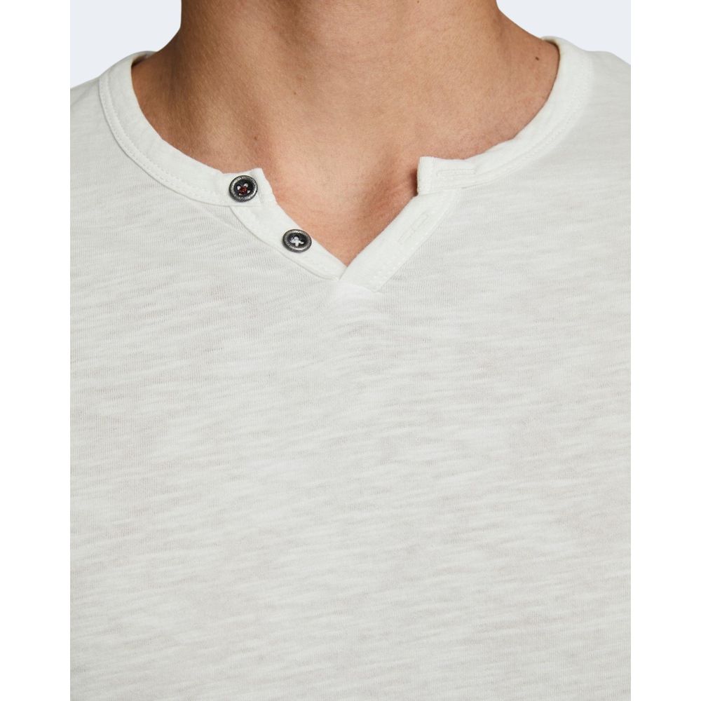 Jack Jones Cream Flamed Cotton T-Shirt IT44 | S