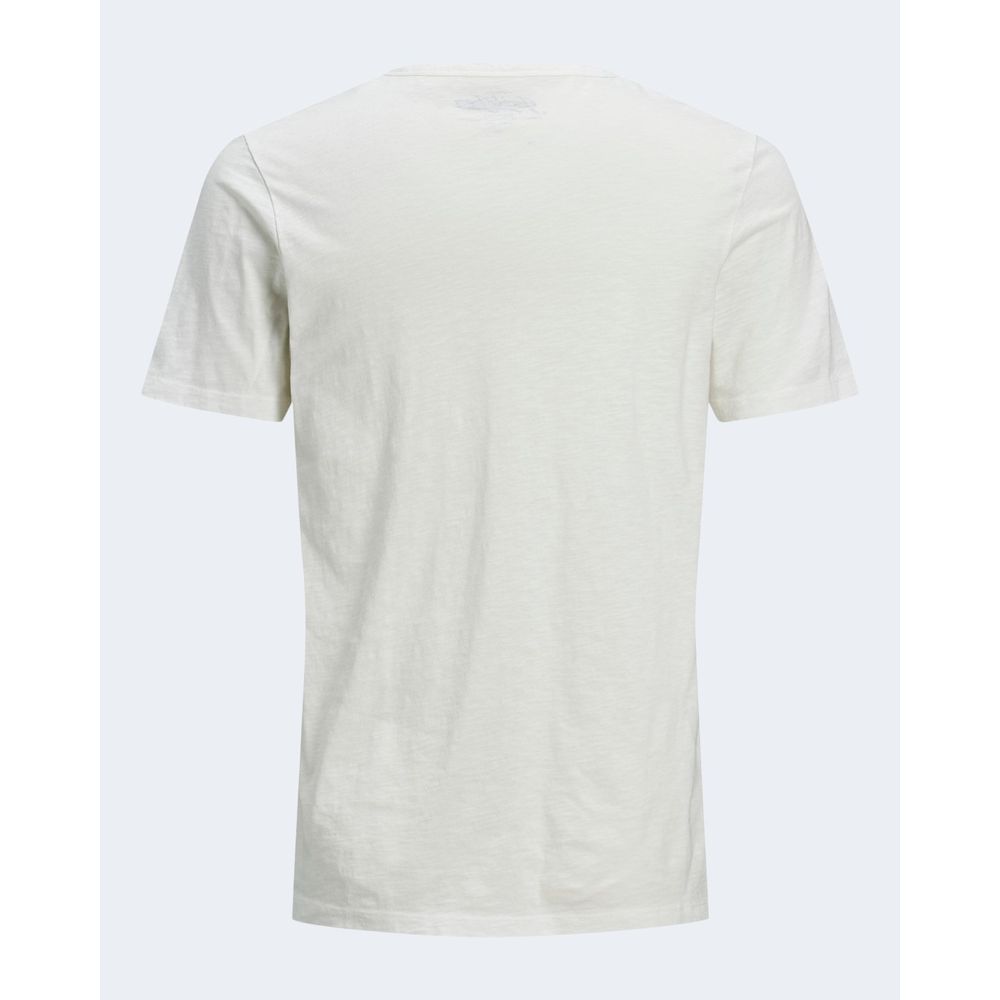 Jack Jones Cream Flamed Cotton T-Shirt IT44 | S