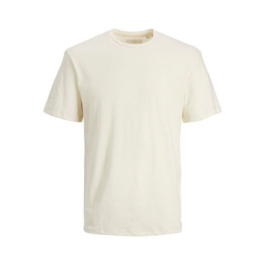 Jack Jones Cream Cotton T-Shirt IT52 | XL