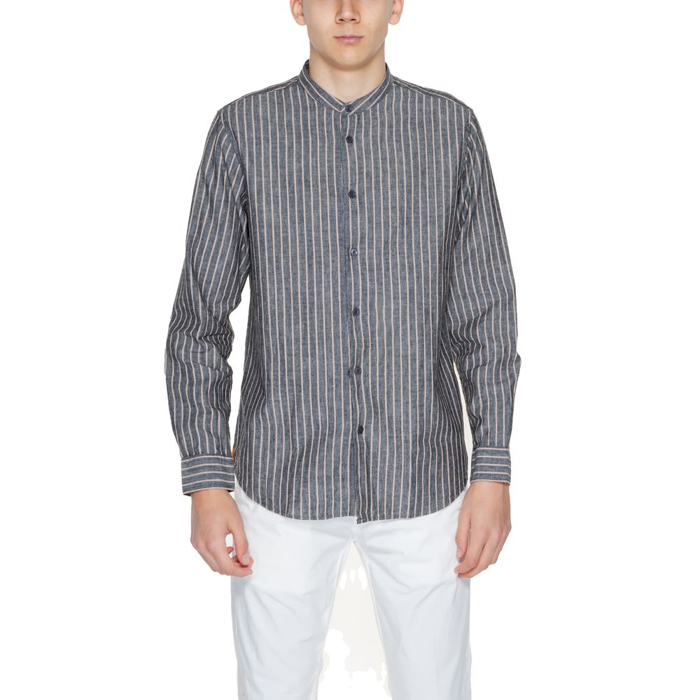 Gianni Lupo Gray Linen Shirt IT44 | S