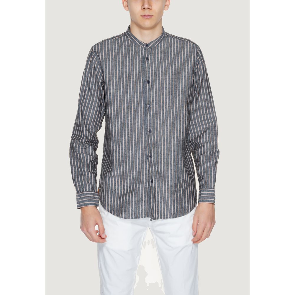 Gianni Lupo Gray Linen Shirt IT44 | S