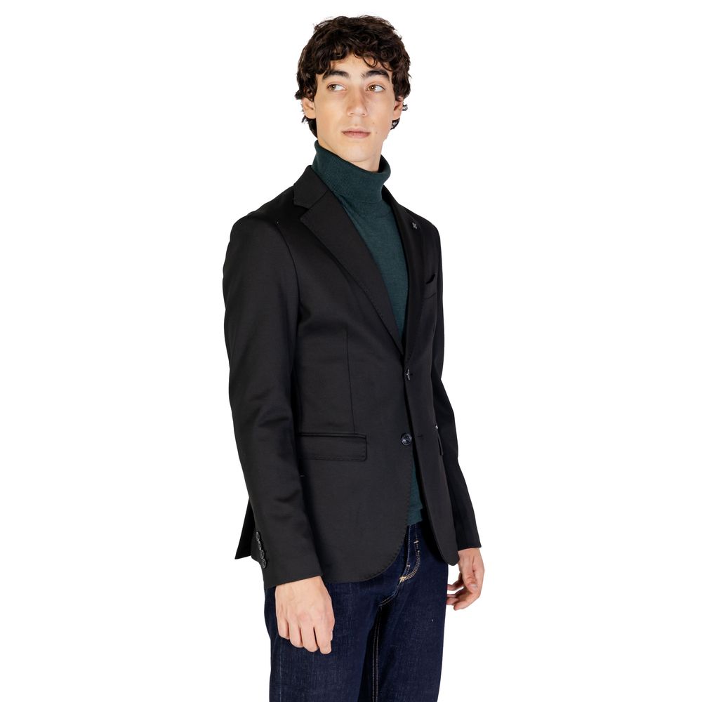 Gianni Lupo Black Polyester Blazer