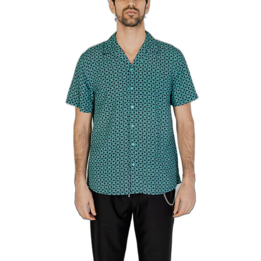 Gianni Lupo Turquoise Viscose Shirt IT54 | XXL