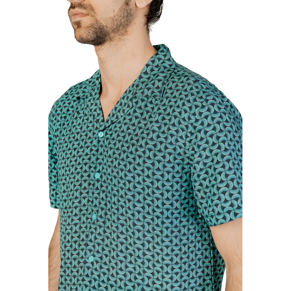 Gianni Lupo Turquoise Viscose Shirt IT54 | XXL