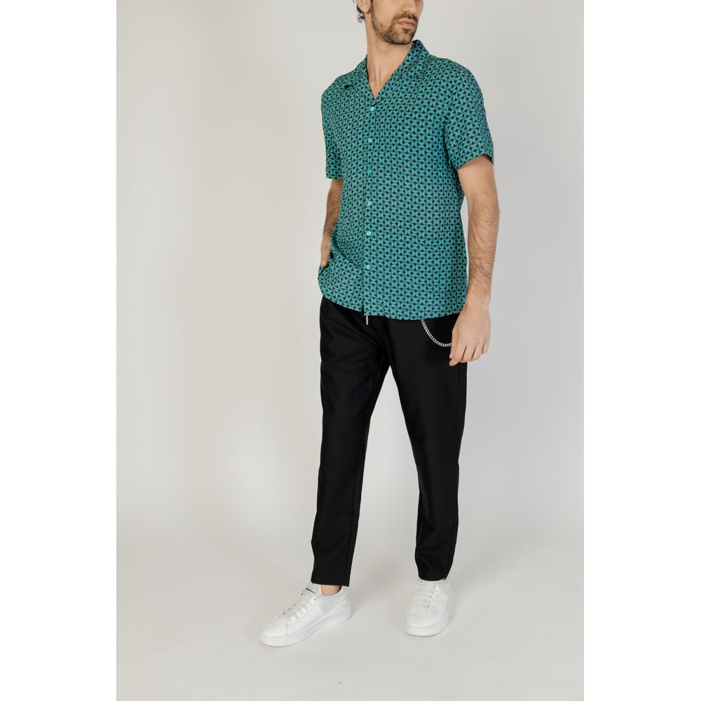 Gianni Lupo Turquoise Viscose Shirt IT54 | XXL