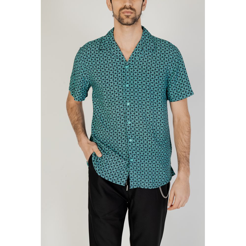 Gianni Lupo Turquoise Viscose Shirt IT54 | XXL