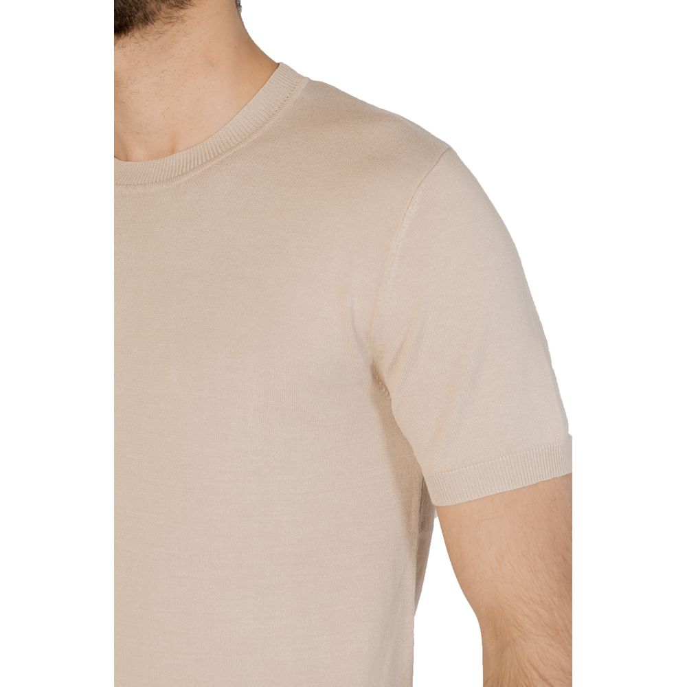 Gianni Lupo Beige Viscose T-Shirt IT52 | XL