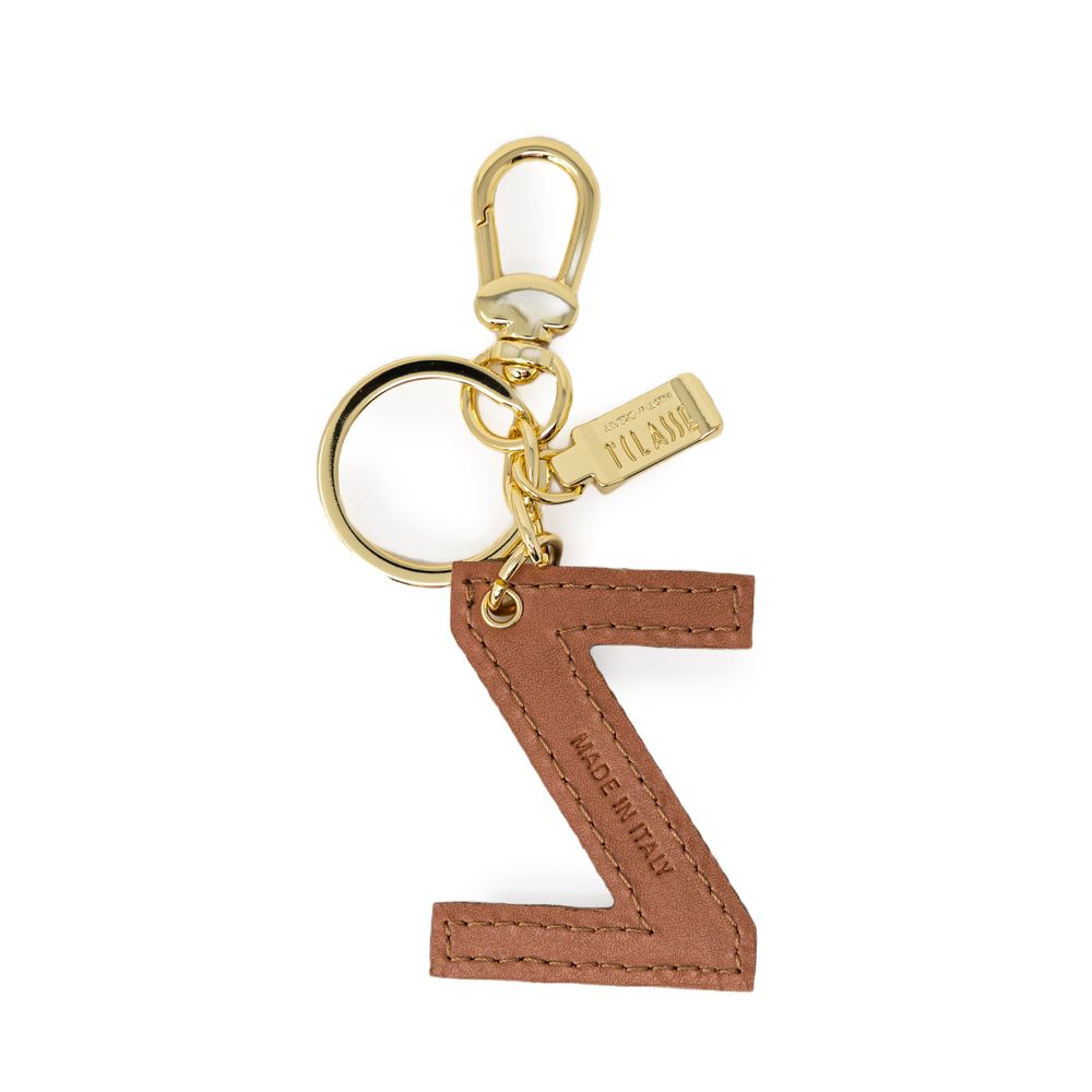 Alviero Martini Prima Classe Beige Leather Keychain