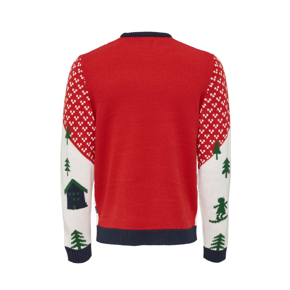 Only & Sons Red Acrylic Sweater IT42 | XS