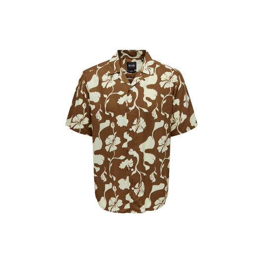 Only & Sons Brown Viscose Shirt IT44 | S