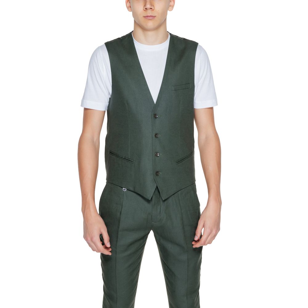 Antony Morato Green Linen Vest IT48 | M