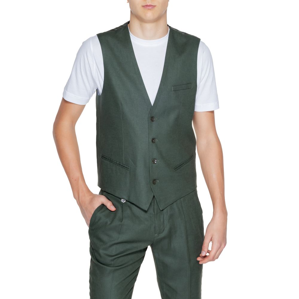 Antony Morato Green Linen Vest IT48 | M