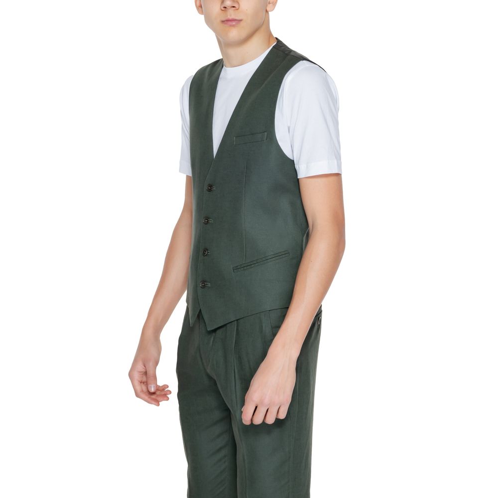 Antony Morato Green Linen Vest IT48 | M