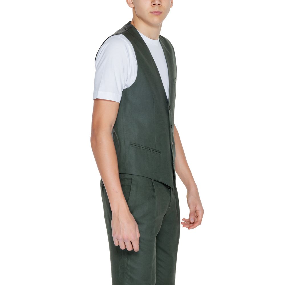 Antony Morato Green Linen Vest IT48 | M