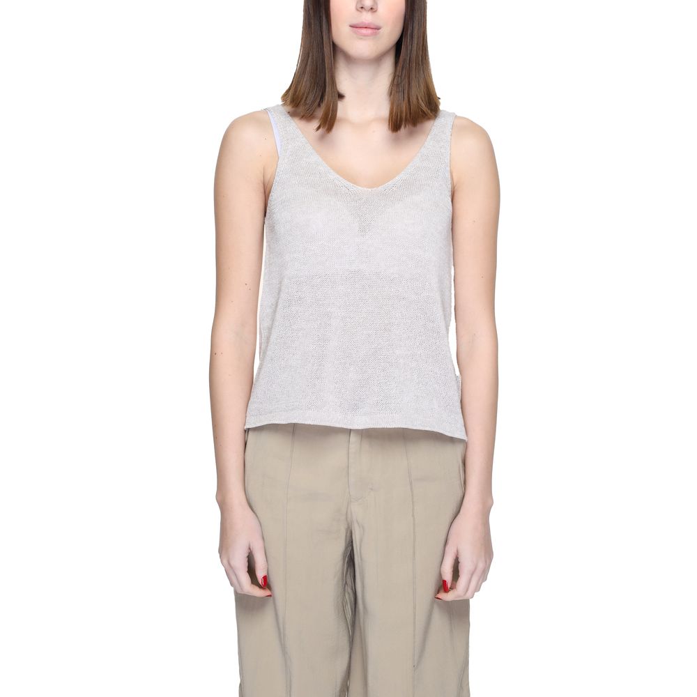 Jacqueline De Yong Beige Recycled Cotton Tops & T-Shirt IT44 | L