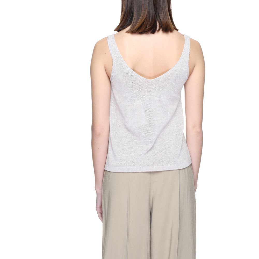 Jacqueline De Yong Beige Recycled Cotton Tops & T-Shirt IT44 | L