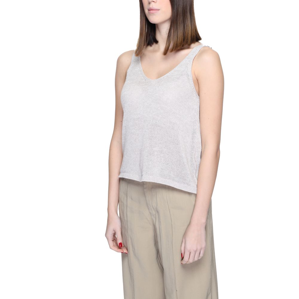 Jacqueline De Yong Beige Recycled Cotton Tops & T-Shirt IT44 | L