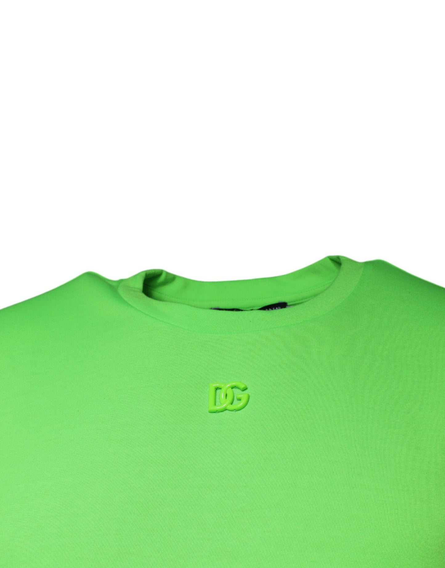 Dolce & Gabbana Green Logo Round Neck Short Sleeves T-shirt IT48 / M