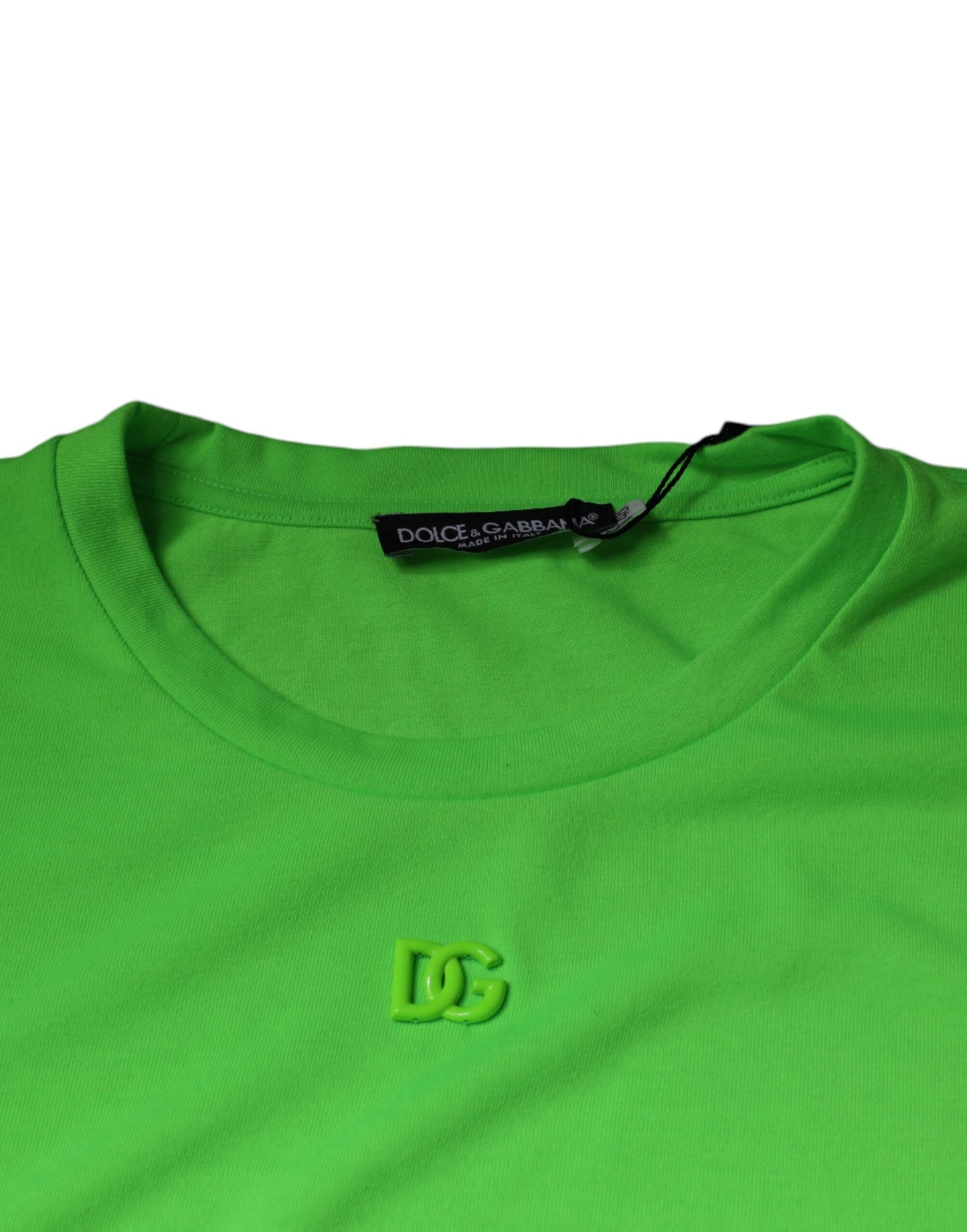 Dolce & Gabbana Green Logo Round Neck Short Sleeves T-shirt IT48 / M