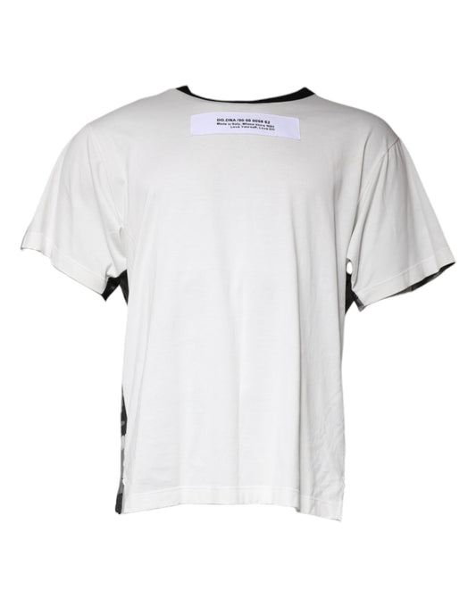 Dolce & Gabbana White Camouflage Cotton Round Neck T-shirt IT50 / L