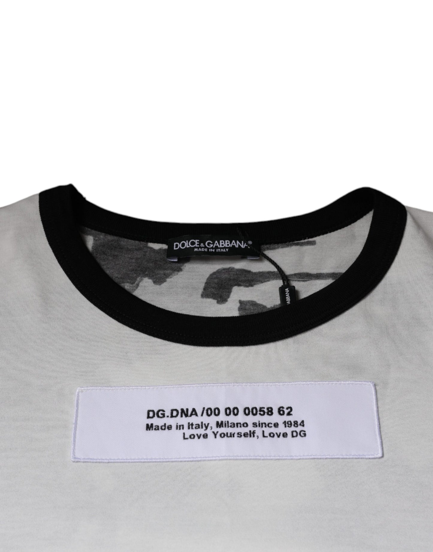 Dolce & Gabbana White Camouflage Cotton Round Neck T-shirt IT50 / L