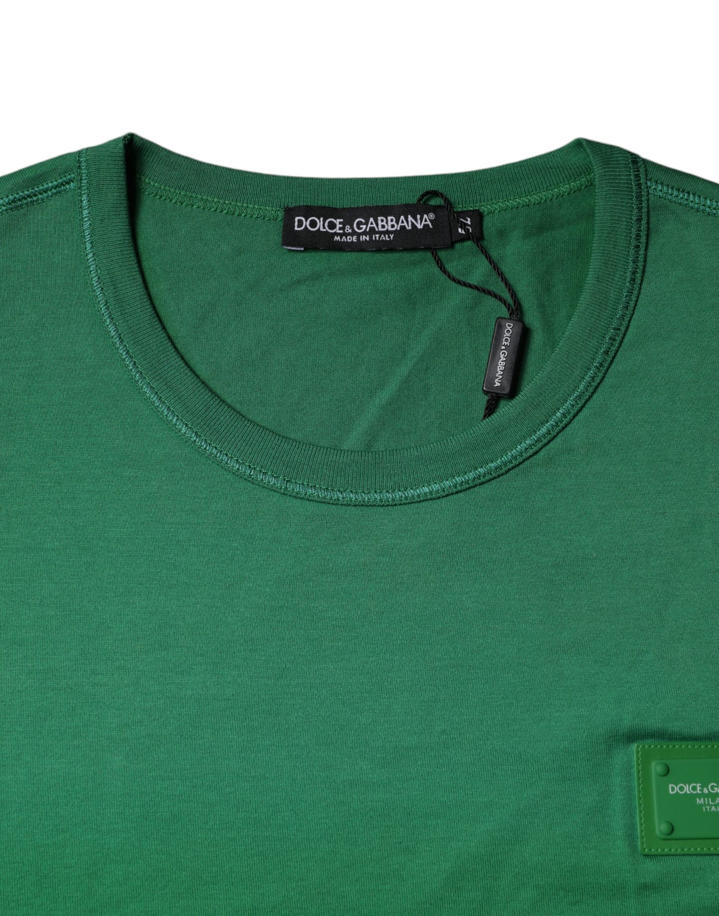 Dolce & Gabbana Green Cotton Round Neck Short Sleeve T-shirt IT52 / XL