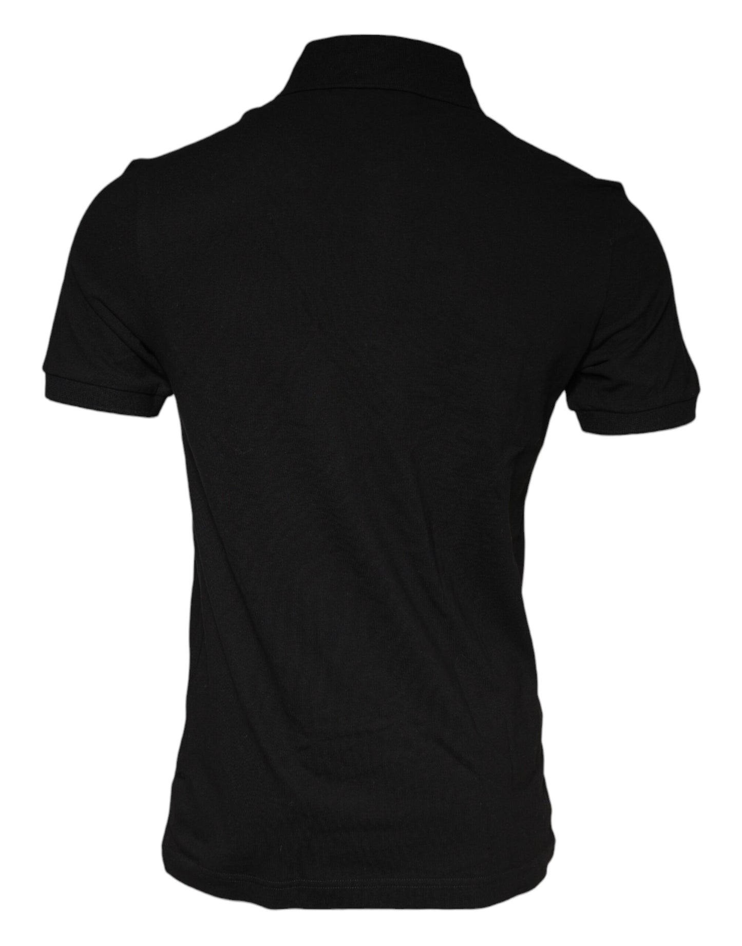 Dolce & Gabbana Black DG Heart Cotton Collared Polo T-shirt IT48 / M