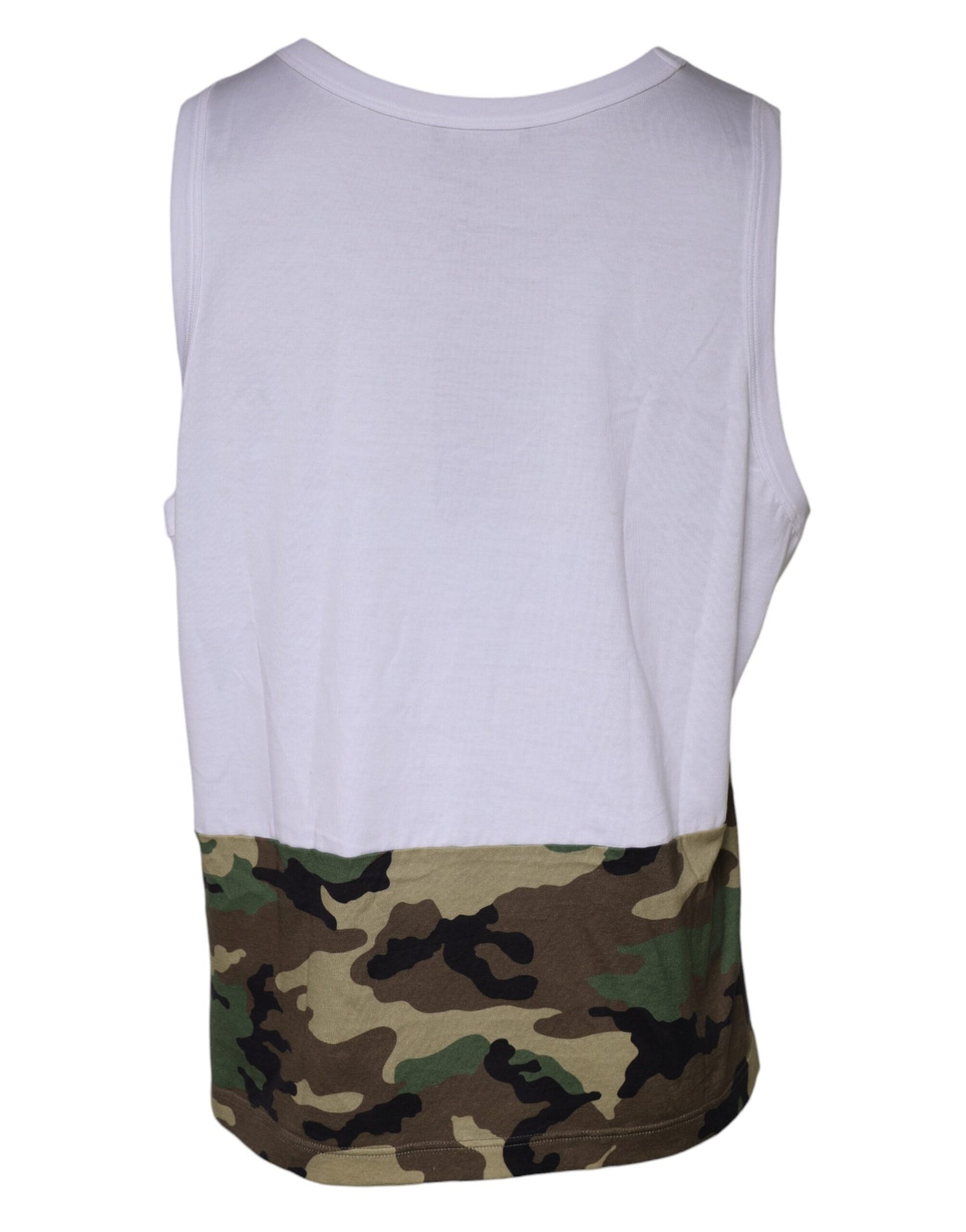 Dolce & Gabbana White Camouflage Tank Sleeveless T-shirt IT54 / XL