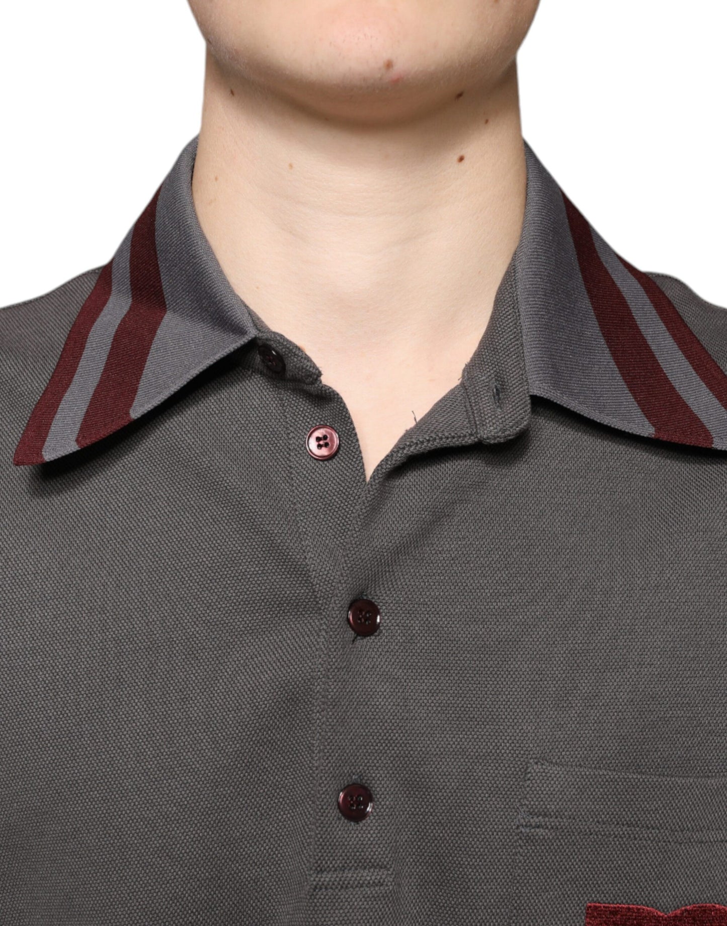 Dolce & Gabbana Gray DG Embroidery Collared Men Polo T-shirt IT48 / M