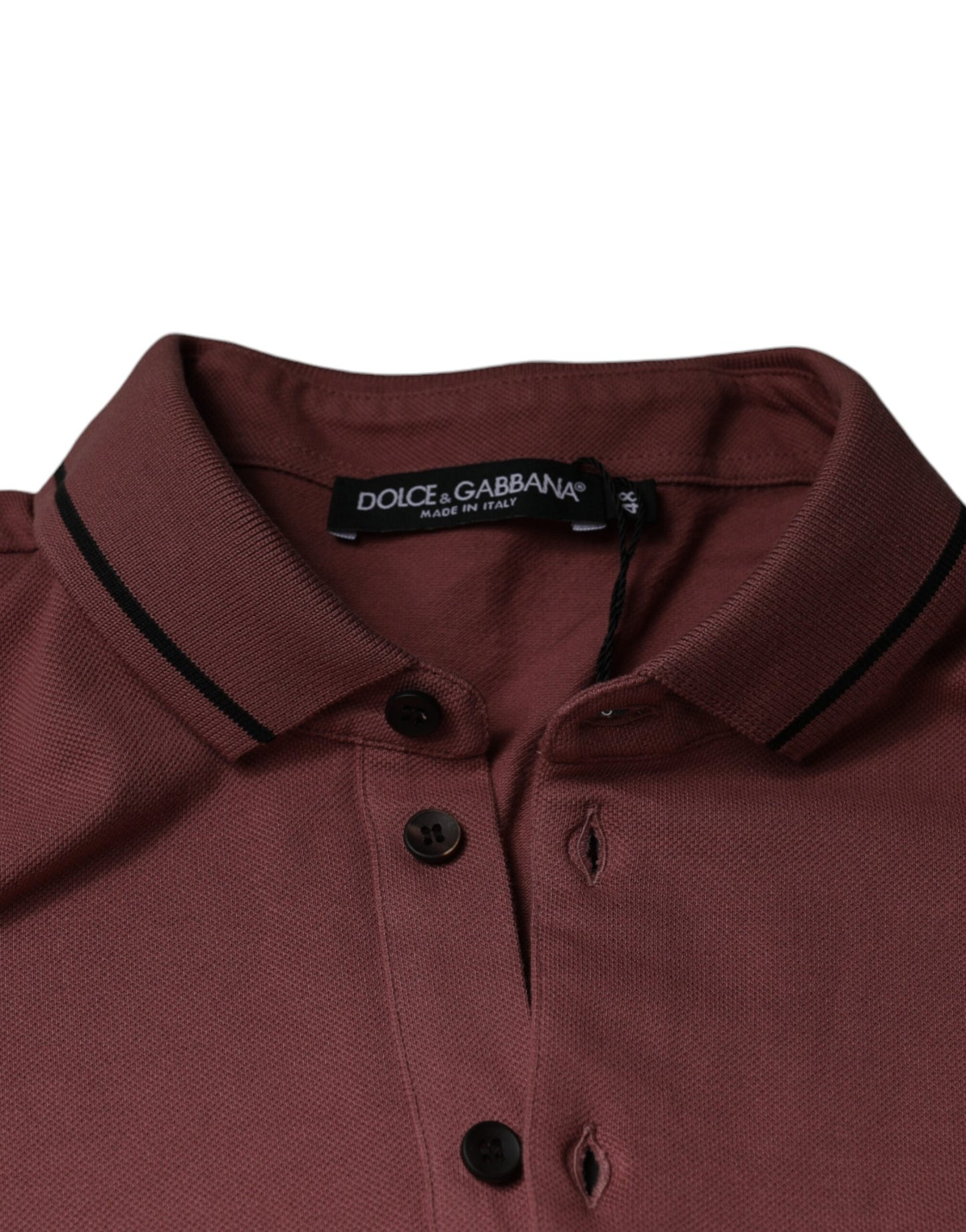 Dolce & Gabbana Pink Crown Embroidery Collared Polo T-shirt IT48 / M