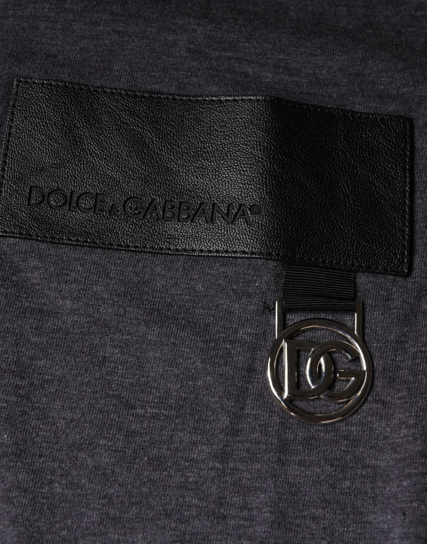 Dolce & Gabbana Gray Logo Patch Cotton Crew Neck T-shirt IT44 / XS