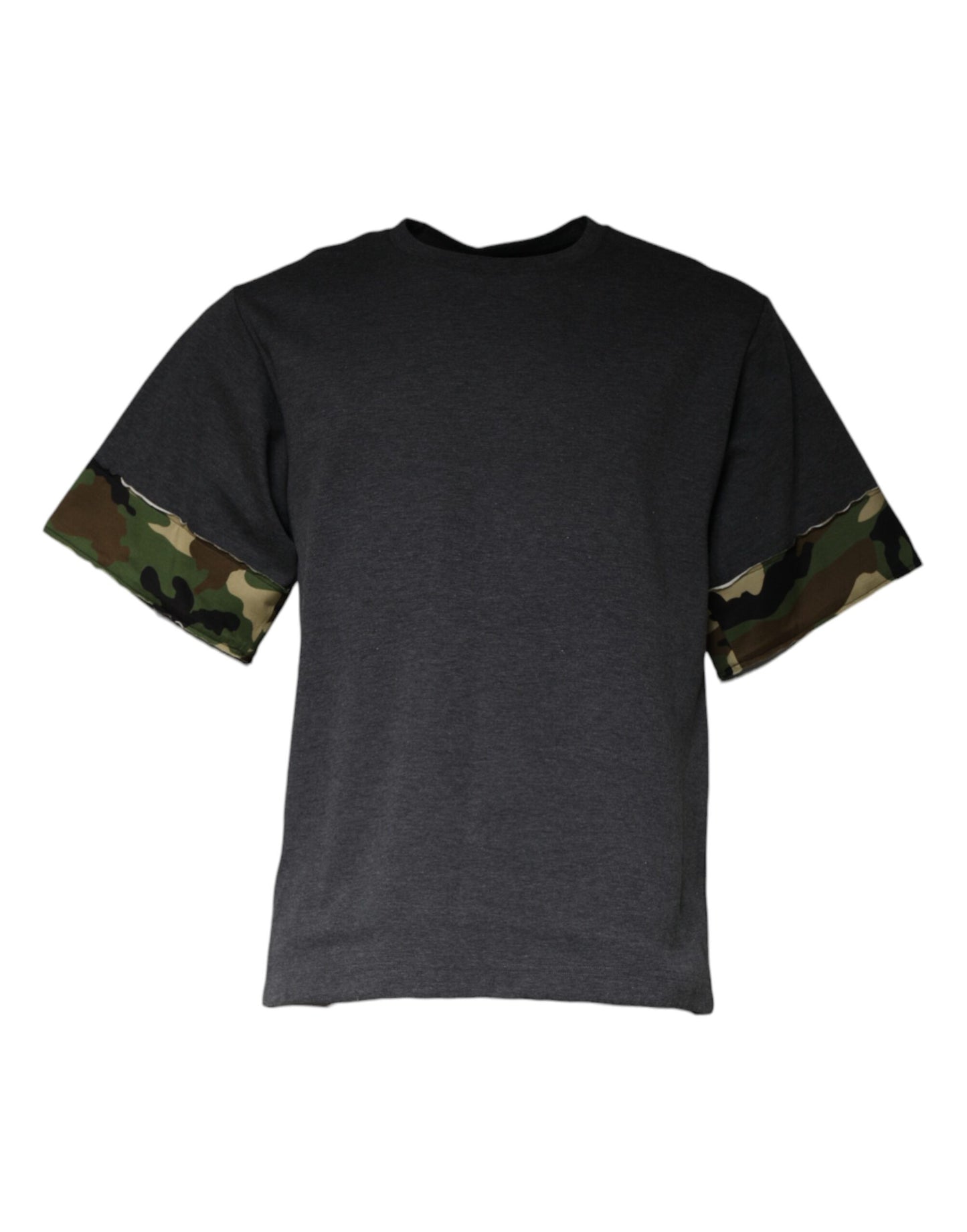 Dolce & Gabbana Dark Gray Camouflage Crew Neck T-shirt IT46 / S