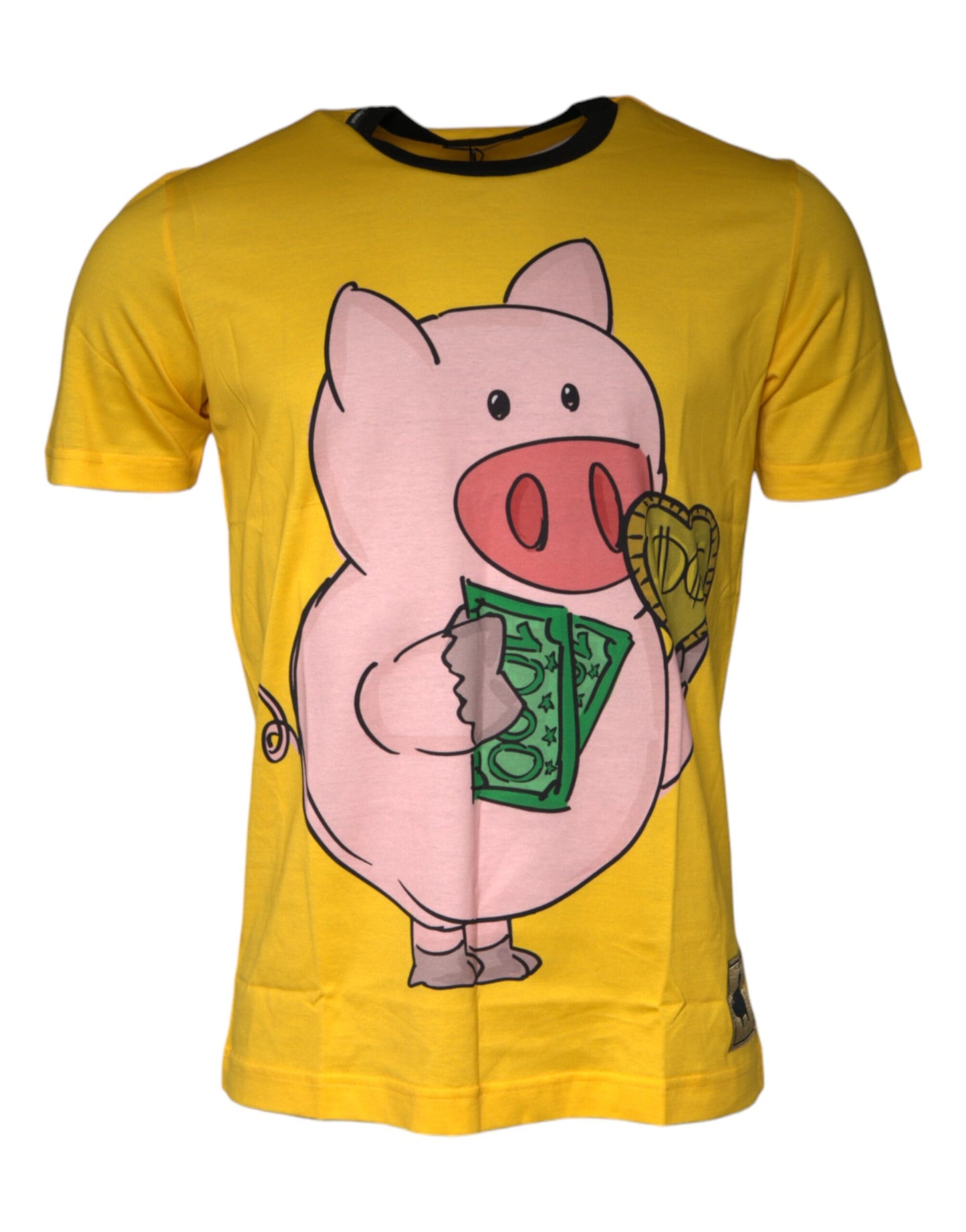 Dolce & Gabbana Yellow 2019 Year Of The Pig Short Sleeves T-shirt IT50 / L