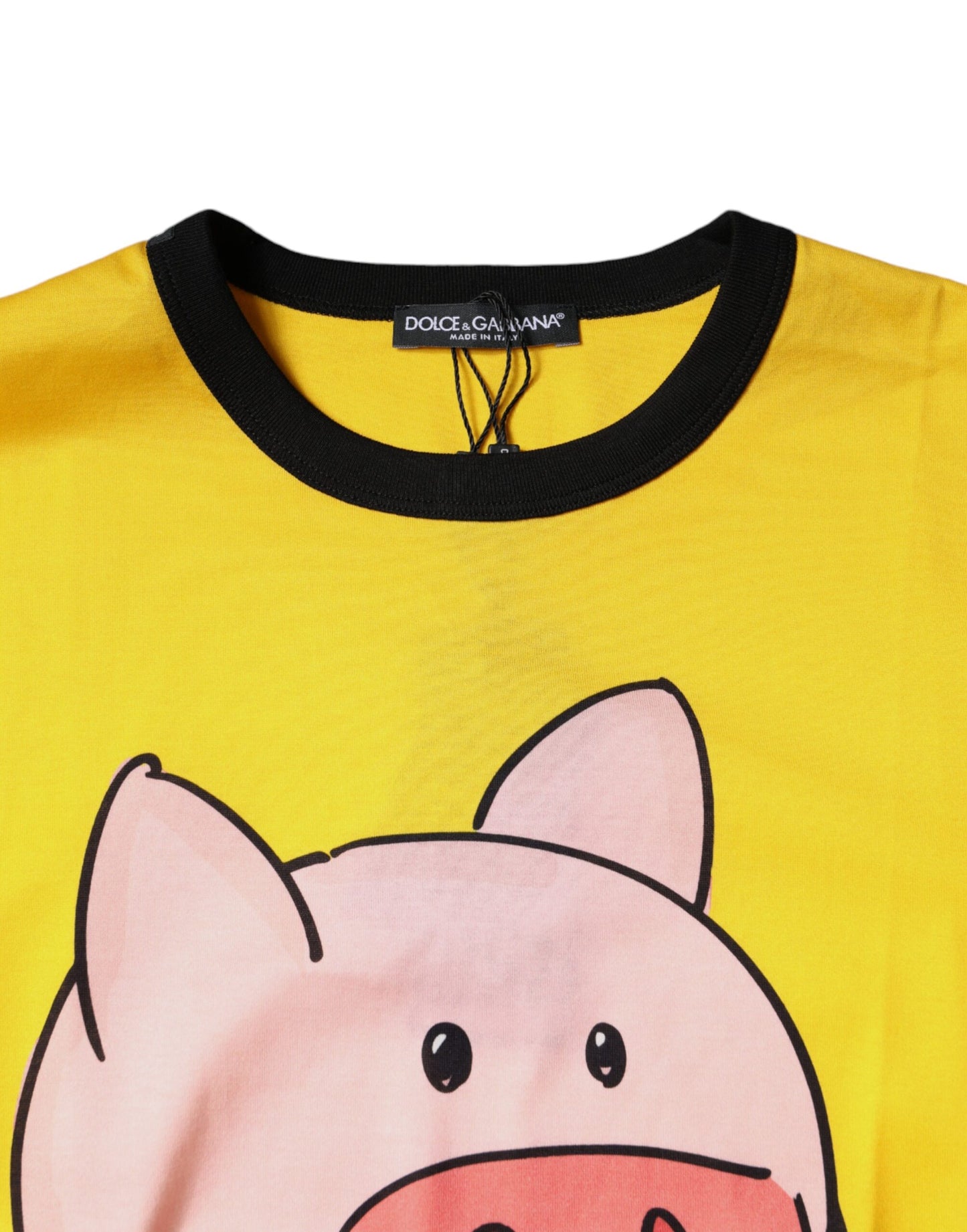 Dolce & Gabbana Yellow 2019 Year Of The Pig Short Sleeves T-shirt IT50 / L