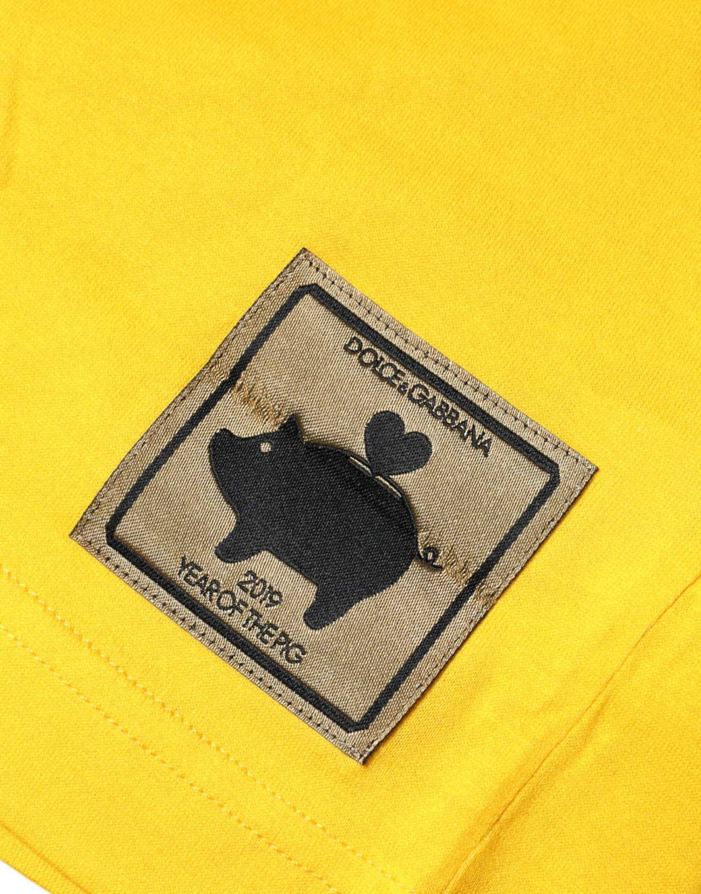 Dolce & Gabbana Yellow 2019 Year Of The Pig Short Sleeves T-shirt IT50 / L