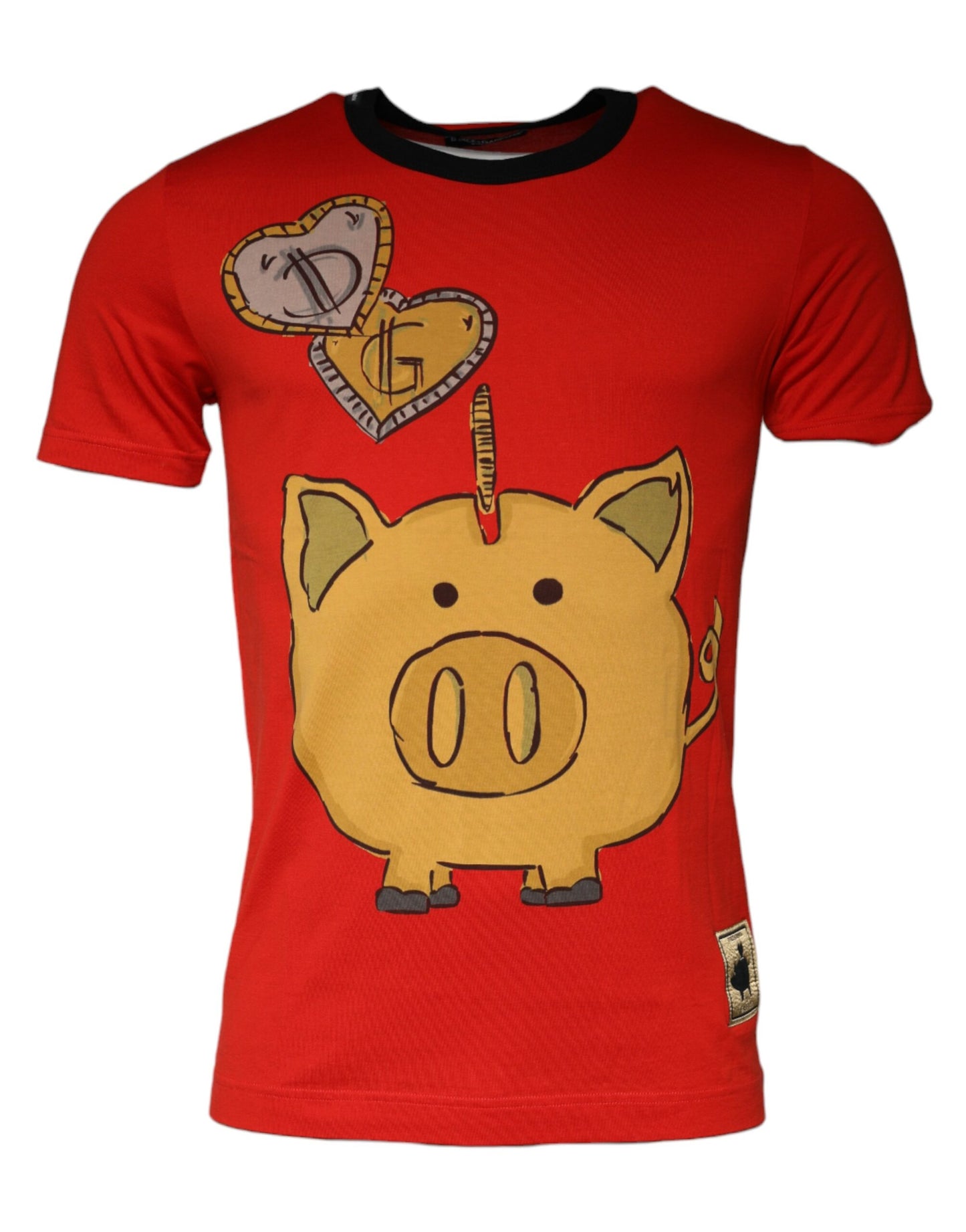 Dolce & Gabbana Red 2019 Year Of The Pig Short Sleeve T-shirt IT46 / S