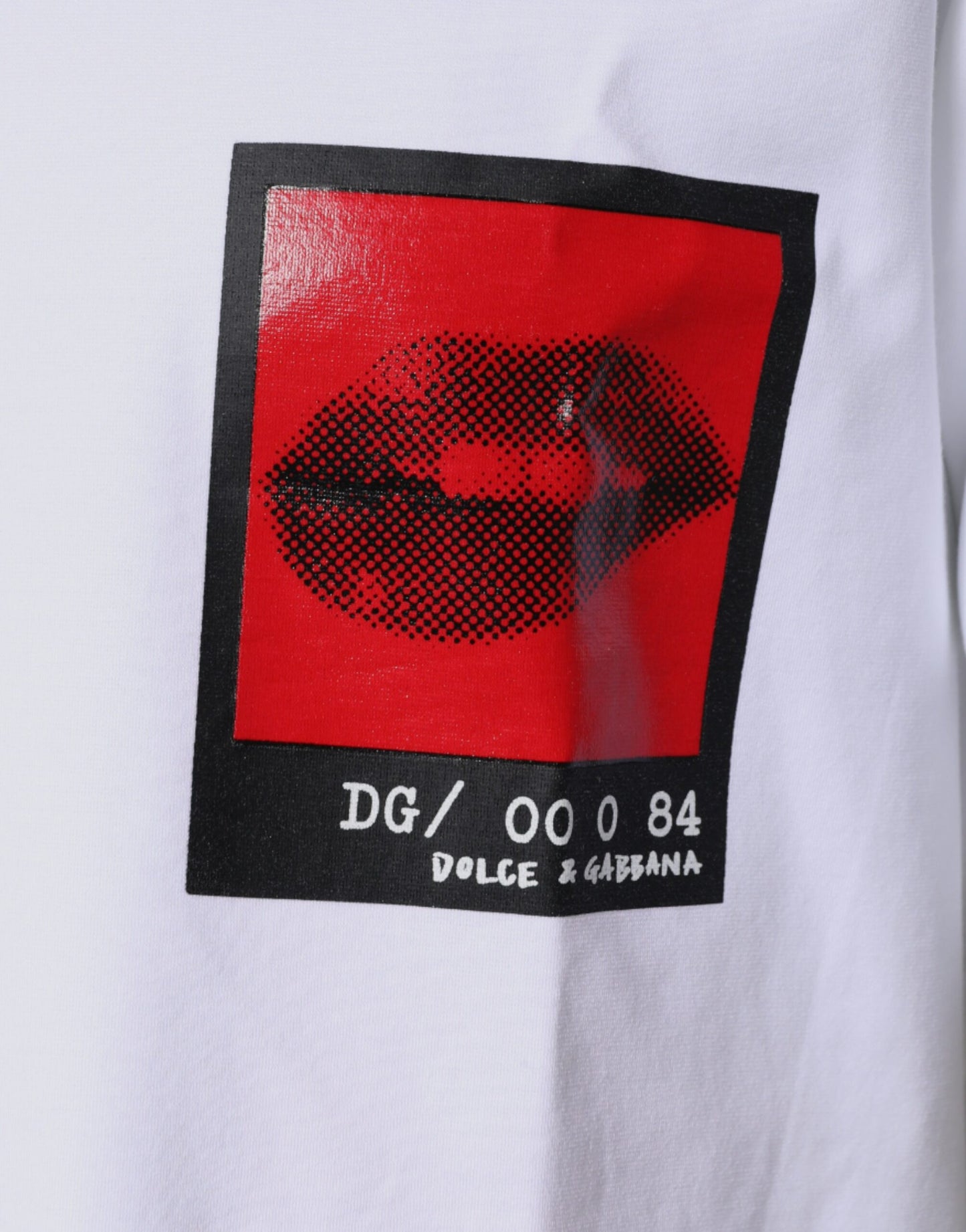 Dolce & Gabbana White Red Lips Print Cotton T-shirt IT44 / XS