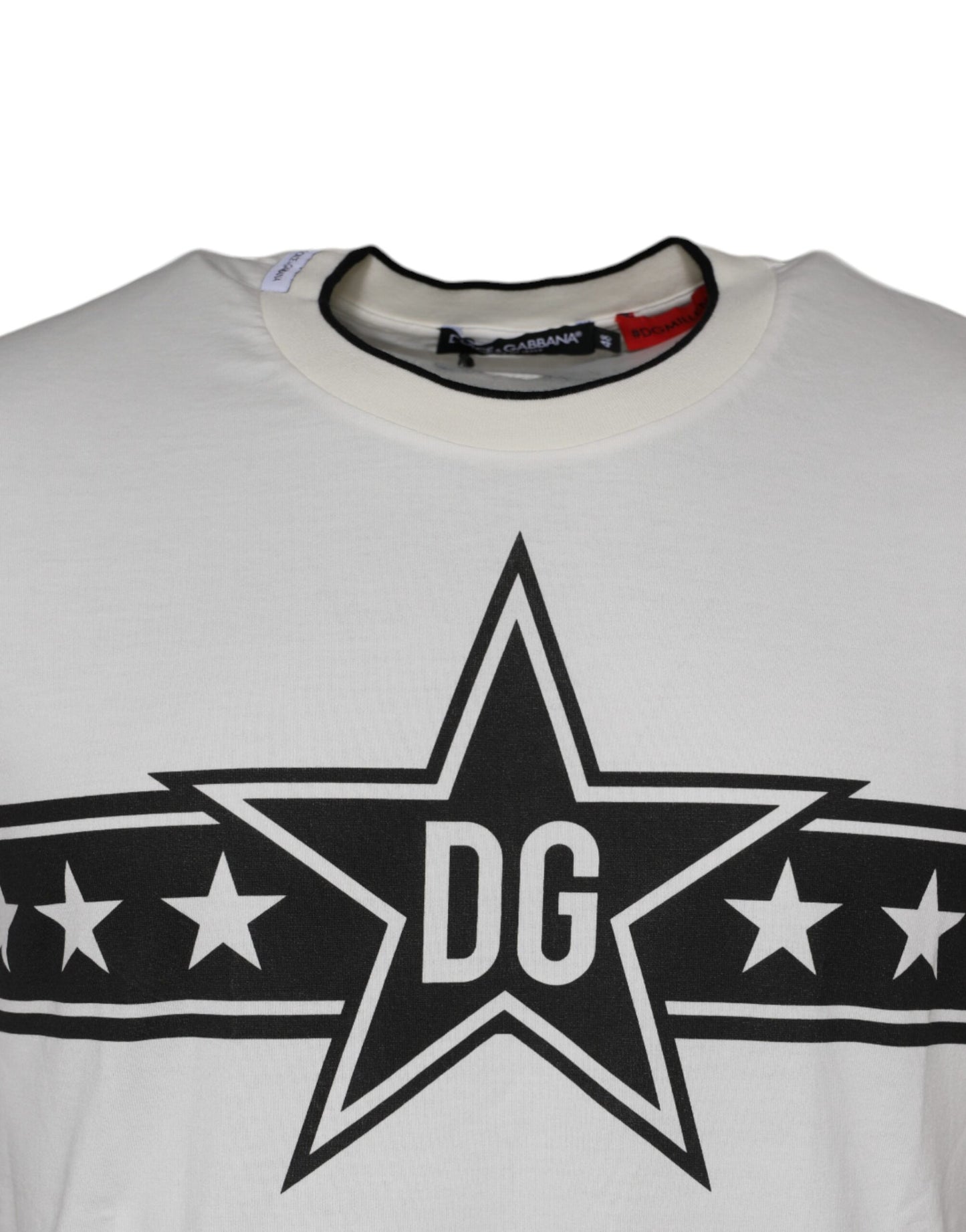 Dolce & Gabbana White DG Stars Print Cotton T-shirt IT48 / M