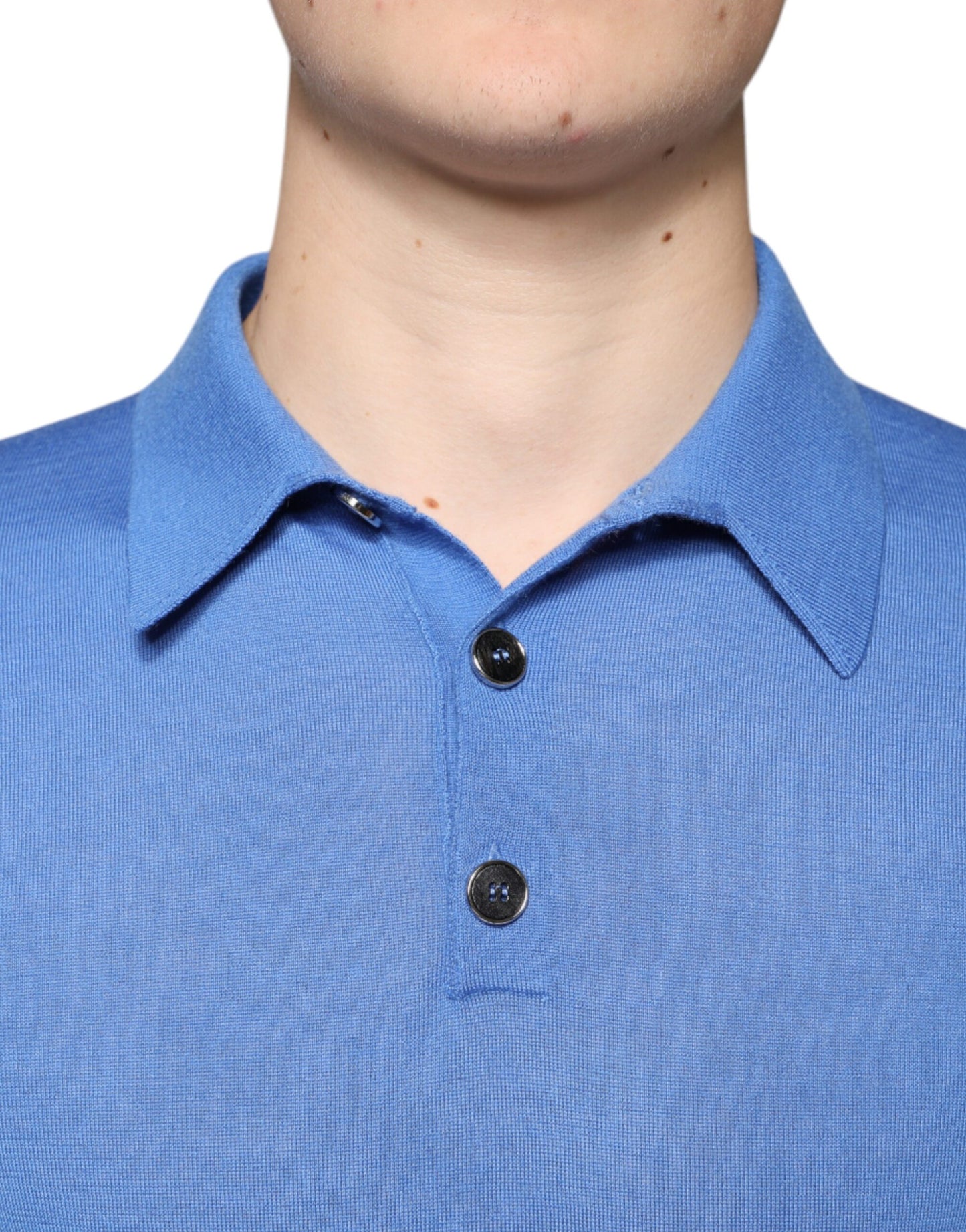 Dolce & Gabbana Blue Cashmere Short Sleeves Men Polo T-shirt IT46 / S