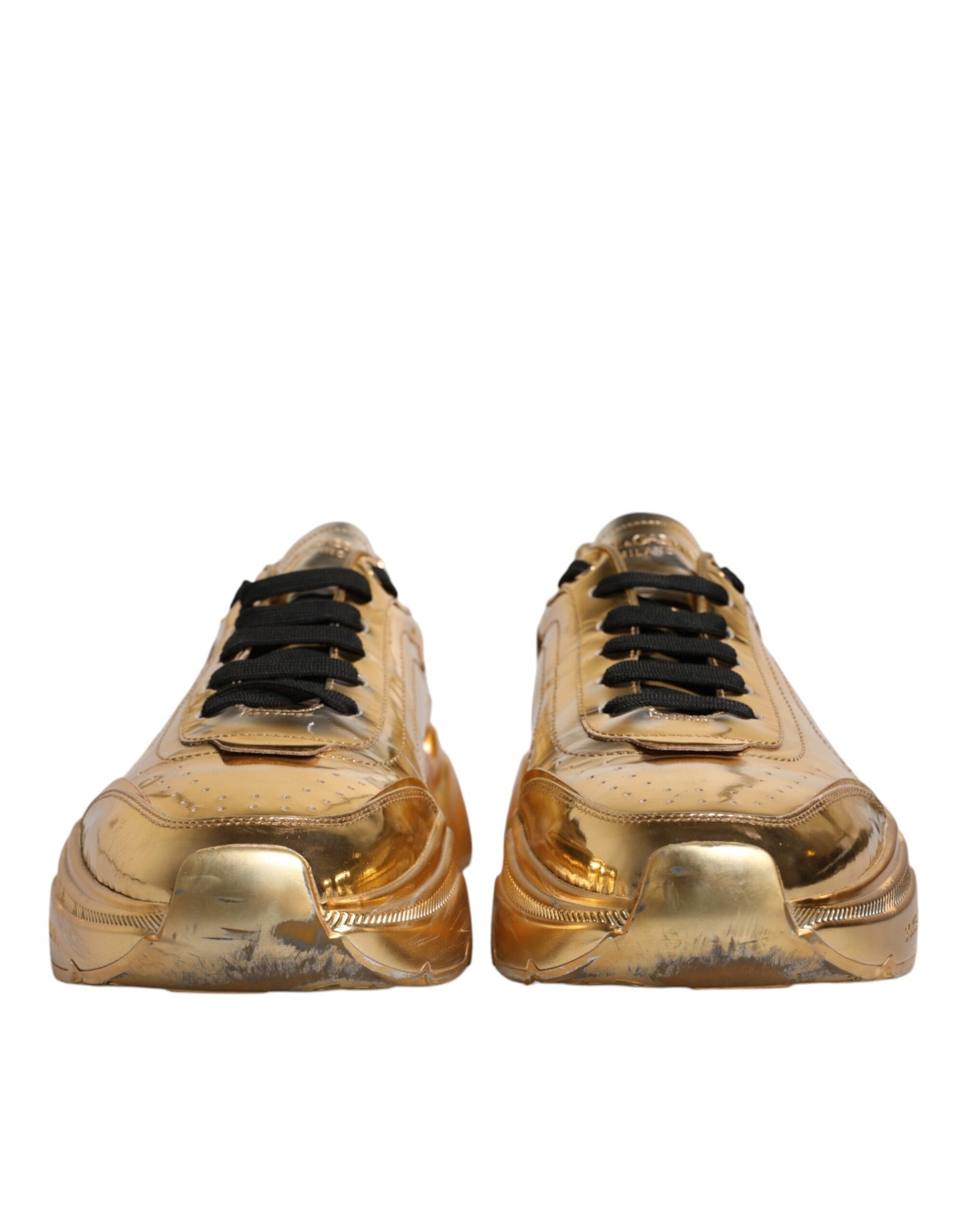 Dolce & Gabbana Gold Leather Daymaster Low Top Sneakers Shoes EU44 / US11