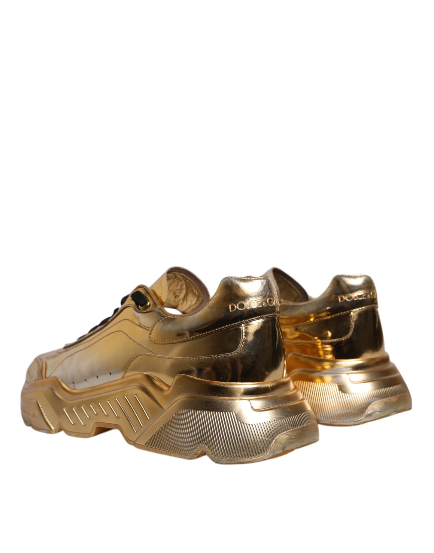 Dolce & Gabbana Gold Leather Daymaster Low Top Sneakers Shoes EU44 / US11