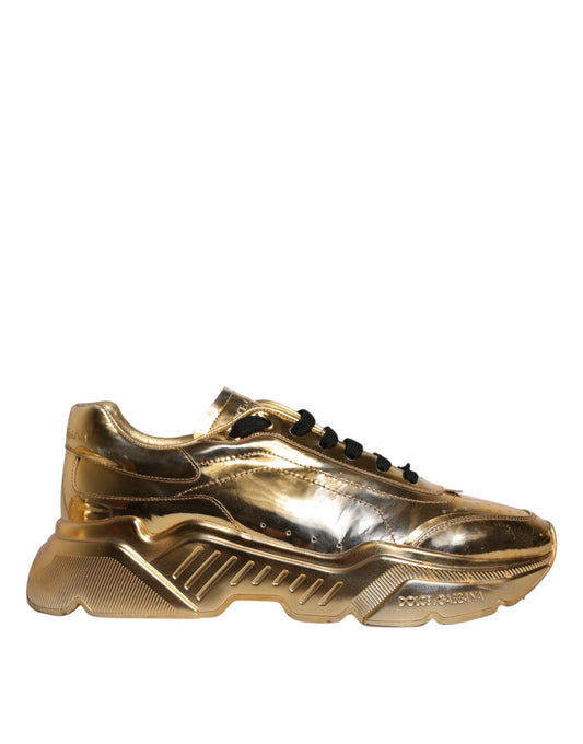 Dolce & Gabbana Gold Leather Daymaster Low Top Sneakers Shoes EU44 / US11