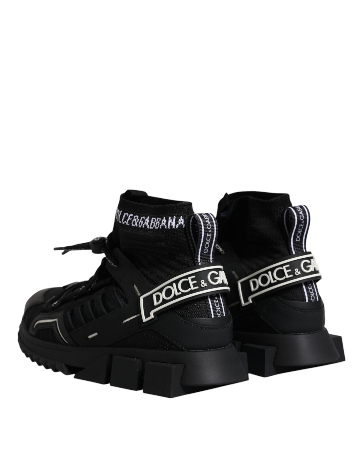 Dolce & Gabbana Black Sorrento Logo Men Sneakers Socks Shoes EU42 / US9