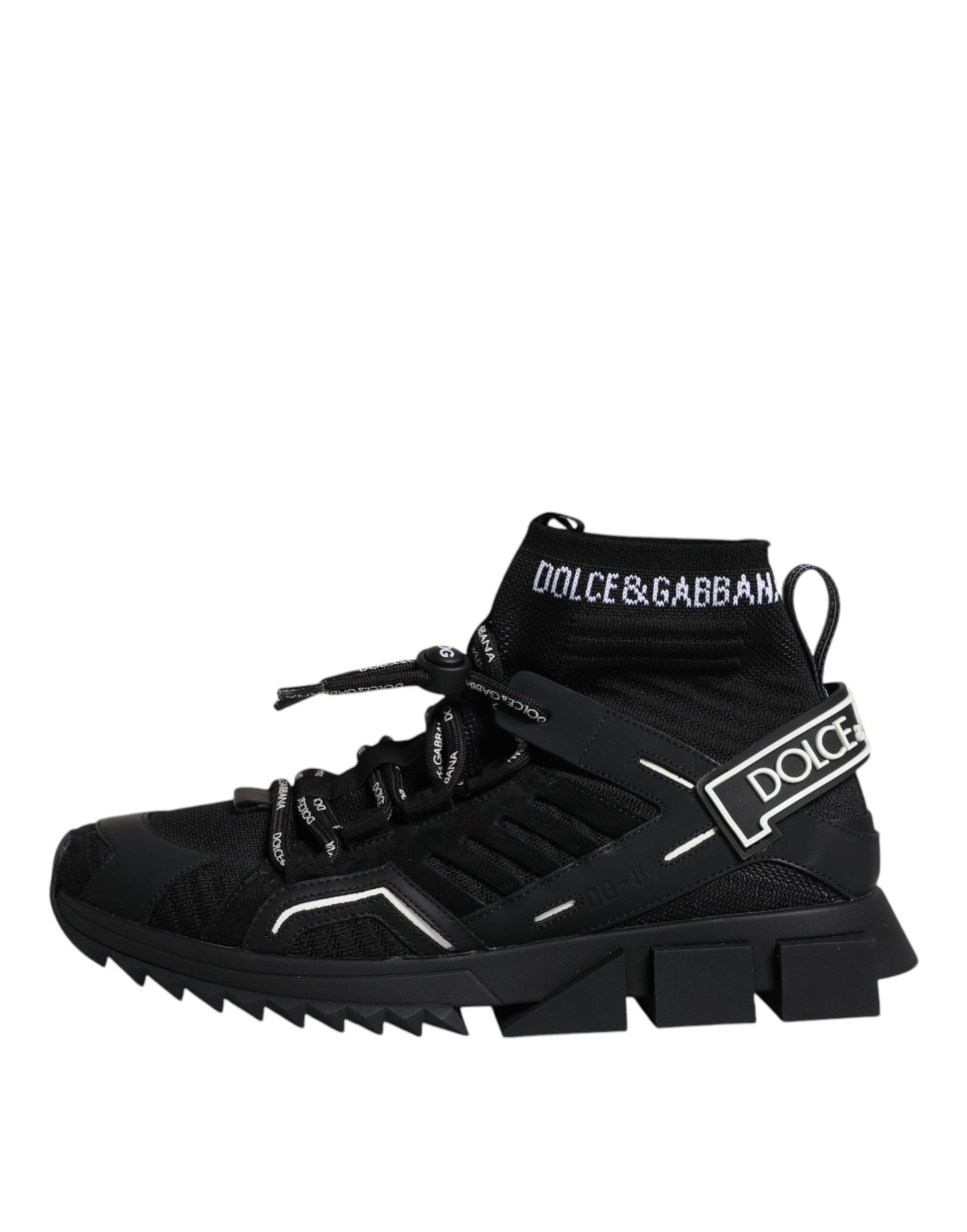 Dolce & Gabbana Black Sorrento Logo Men Sneakers Socks Shoes EU42 / US9