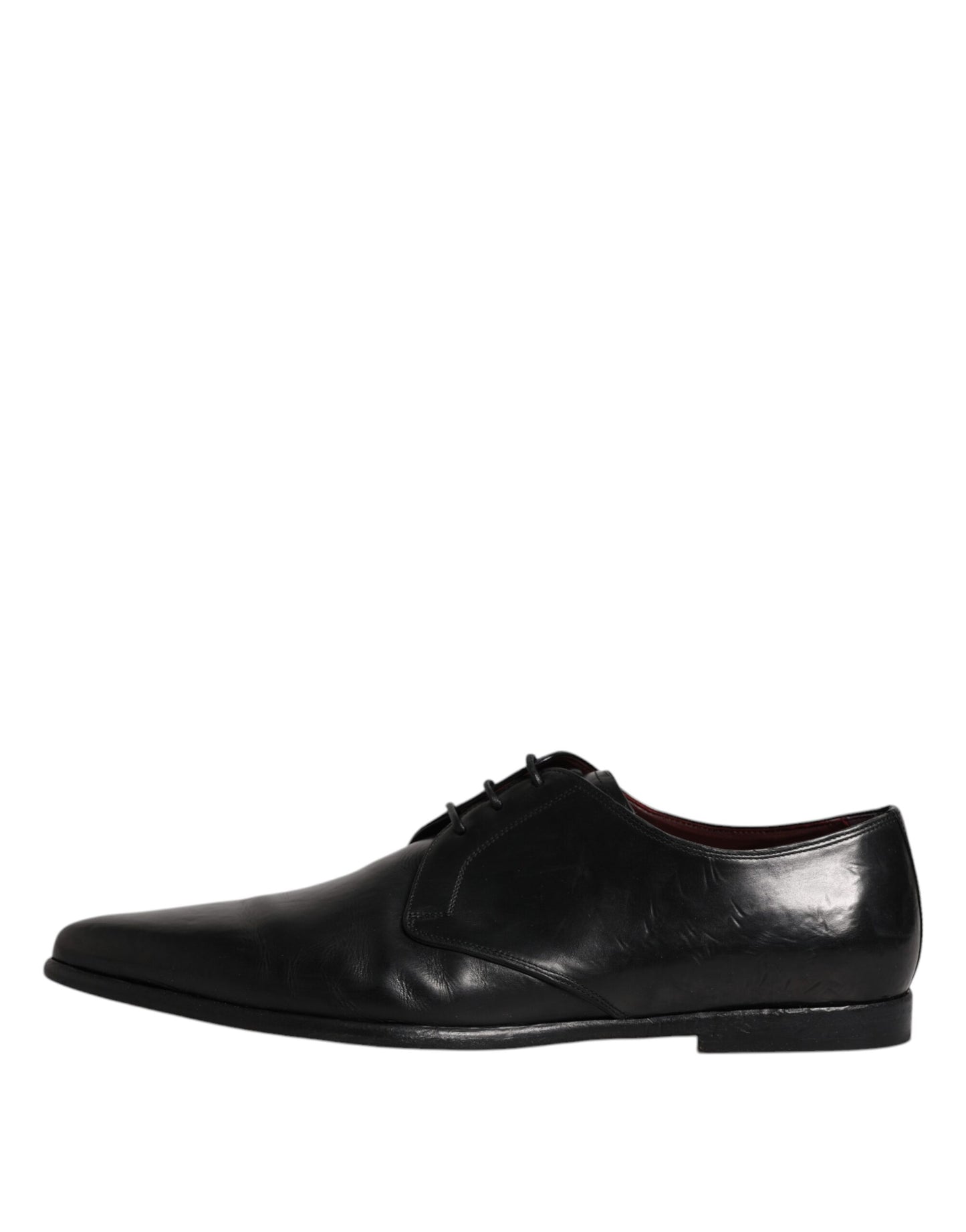 Dolce & Gabbana Black Leather Lace Up Men Derby Formal Shoes EU44 / US11