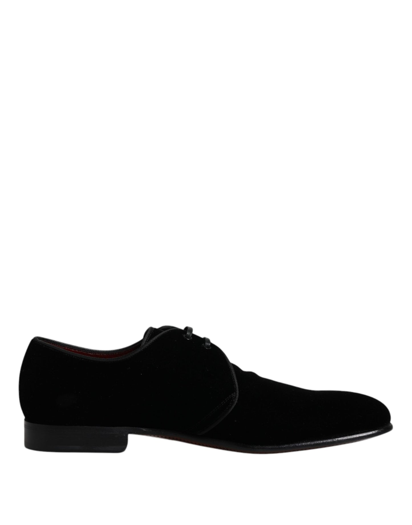 Dolce & Gabbana Black Velvet Leather Lace Up Derby Shoes EU41.5 / US8.5