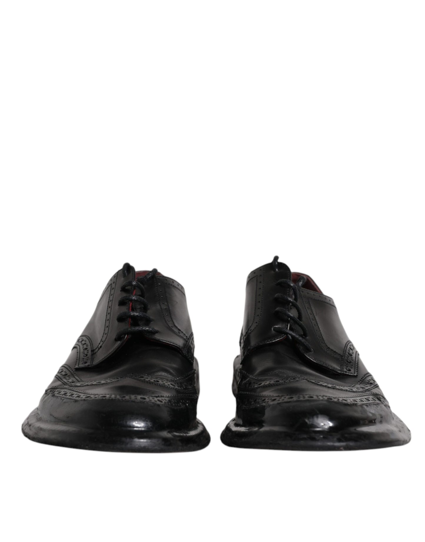 Dolce & Gabbana Black Leather Derby Wingtip Formal Shoes EU42 / US9