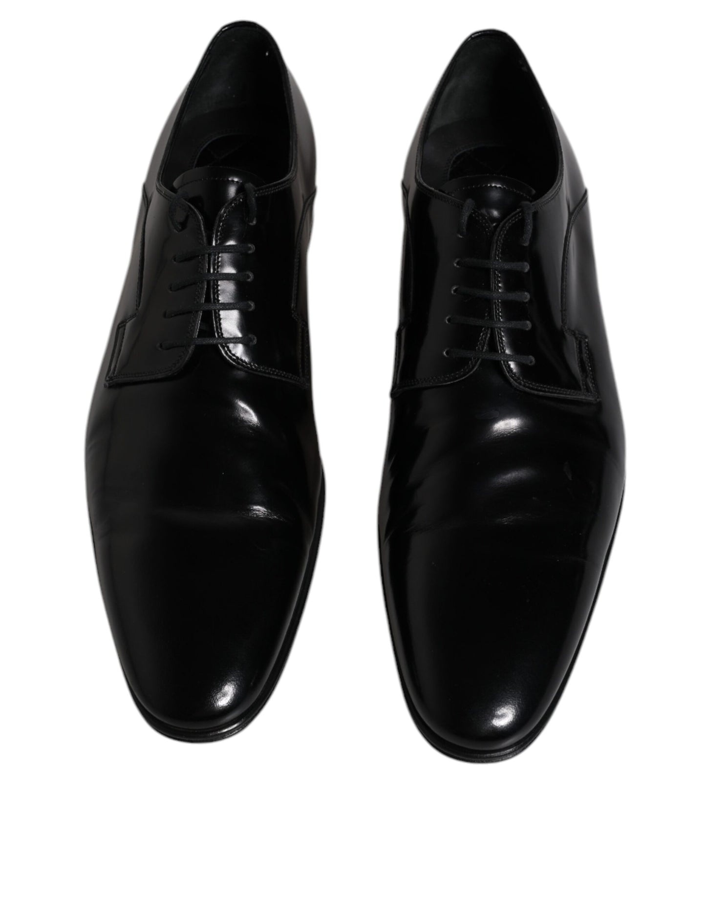 Dolce & Gabbana Black Leather Lace Up Derby Formal Shoes EU44.5 / US11.5