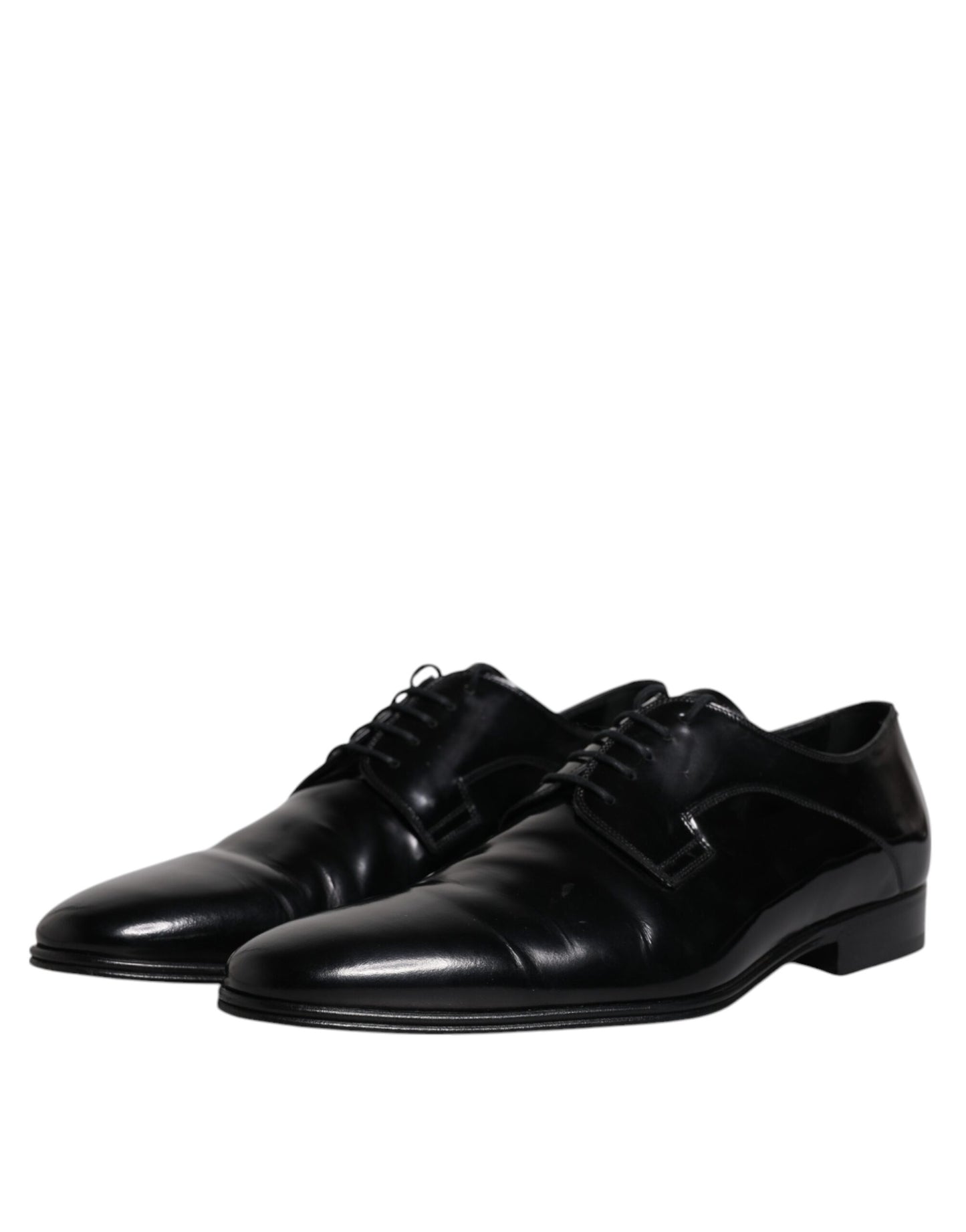 Dolce & Gabbana Black Leather Lace Up Derby Formal Shoes EU44.5 / US11.5